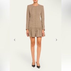 CARA CARA Adams Plaid Button-Front Mini Dress in Glen Houd Plaid size 4